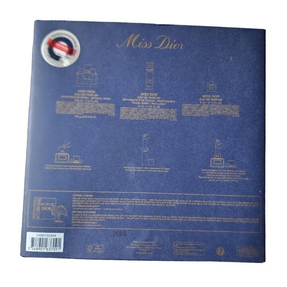 DIOR Detailed Empty Gift Box includes Blue & Gold Ribbon & Perfume Insert - Picture 12 of 13